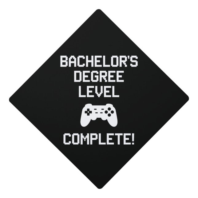 Bachelor's Degree Level Complete Gaming Gamer Graduation Cap Topper (Front)