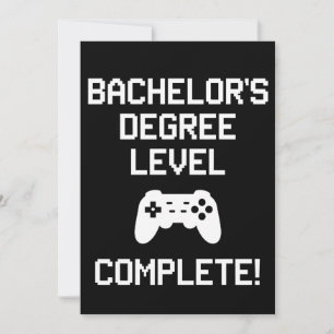 Bachelor's Degree Level Complete Gaming Gamer Invitation