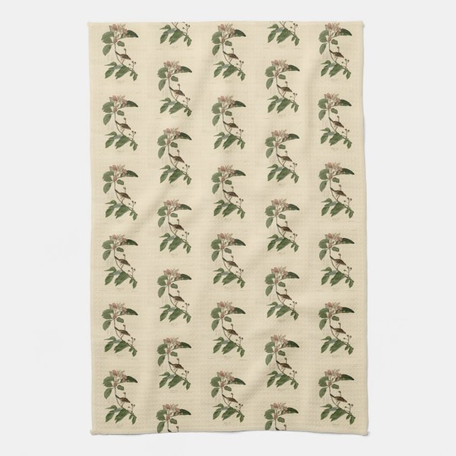 Bachman's Finch (Sparrow) Audubon Birds of America Kitchen Towel (Vertical)
