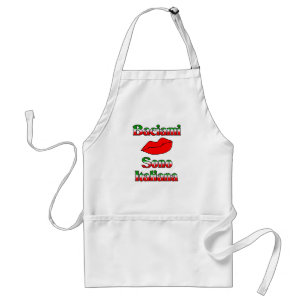 Baciami Sono Italiana (Kiss Me I'm Italian) Adult Apron