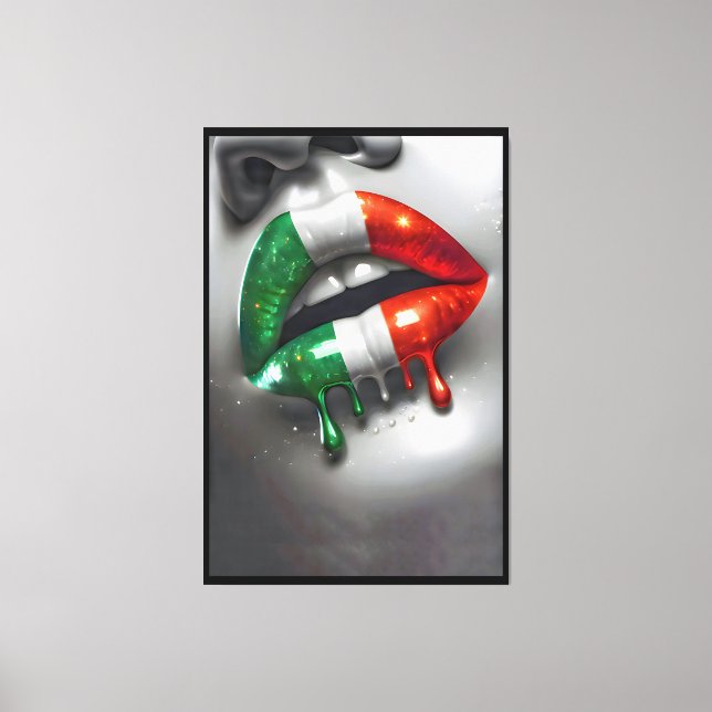 Bacio Trecolori Italian Kiss  Canvas Print (Front)