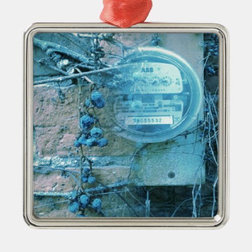 Back Alley View Blues Tint Metal Ornament
