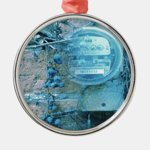 Back Alley View Blues Tint Metal Ornament