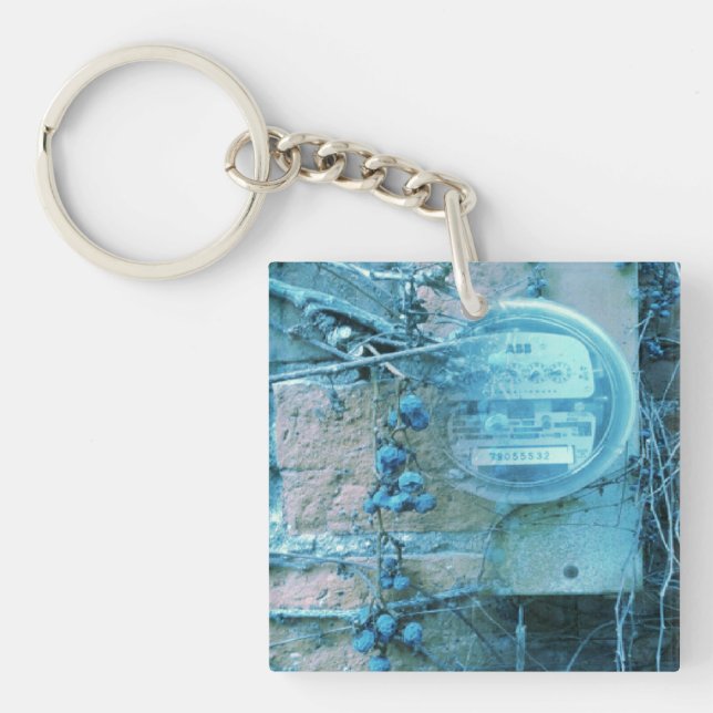 Back alley view digital art keychain (Front)