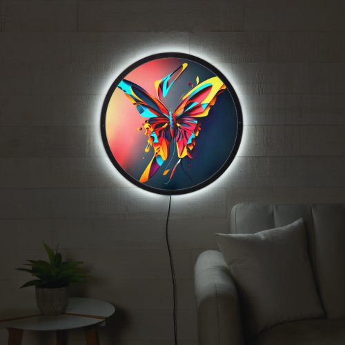 Back and Edgelighting Abstract Butterfly LED Sign