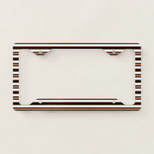 Back and Forth Black and Brown License Plate Frame
