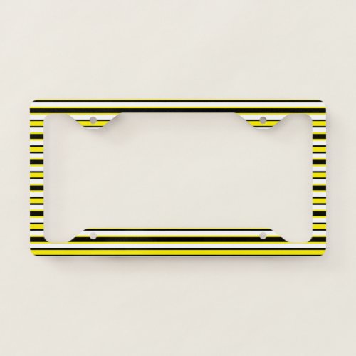 Back and Forth Black and Yellow License Plate Frame