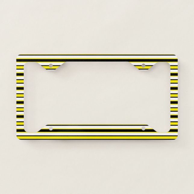 Back and Forth Black and Yellow License Plate Frame (Front)