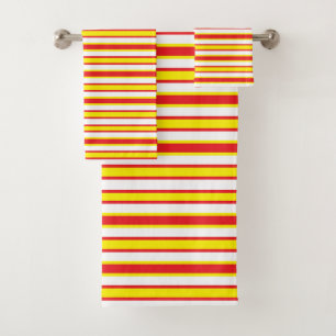 Back and Forth Red and Yellow Bath Towel Set
