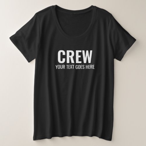 Back And Front Design Crew Team Member Womens Plus Size T_Shirt
