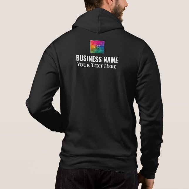 Back And Front Print Add Company Logo Here Men's Hoodie (Back)