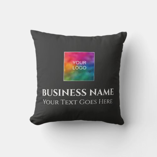 Back And Front Print Business Company Logo Design Throw Pillow