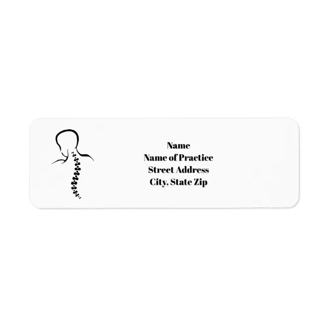 Back and Spine Outline Chiropractic Address Labels | Zazzle