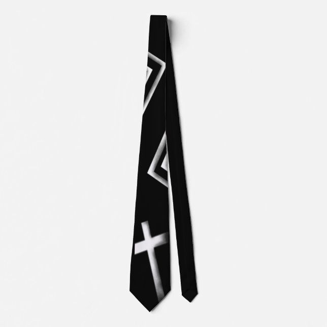 Back and white cross and diamond pattern neck tie (Front)