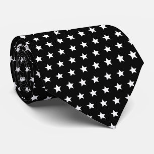 Back and white Stars Pattern Neck Tie