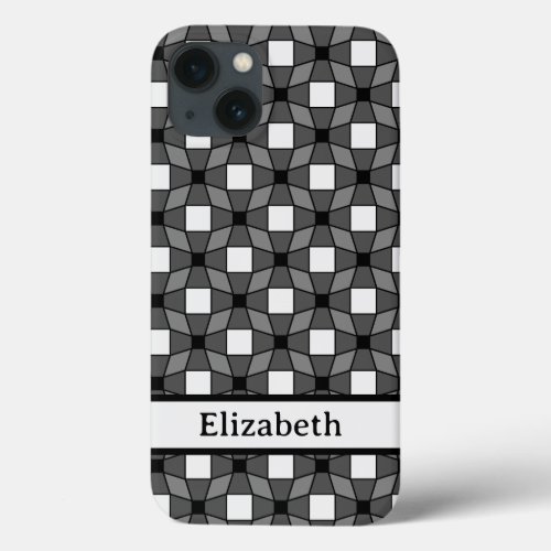 Back and White Wave Optical Illusion Pattern Name iPhone 13 Case