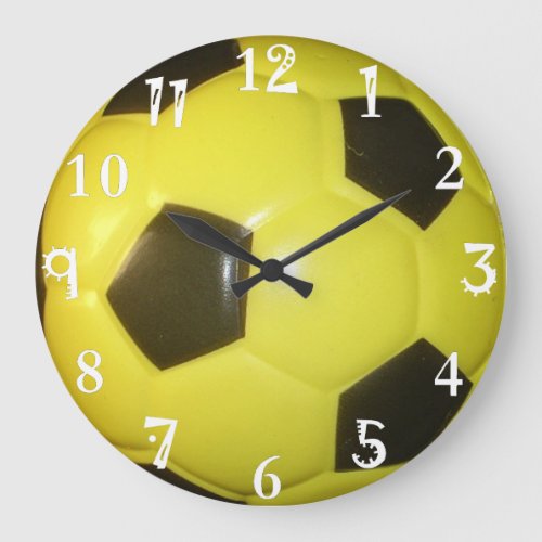 Back and Yellow Football Large Clock