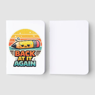 Back At It Again Funny Pencil School Design Foil Vow Books