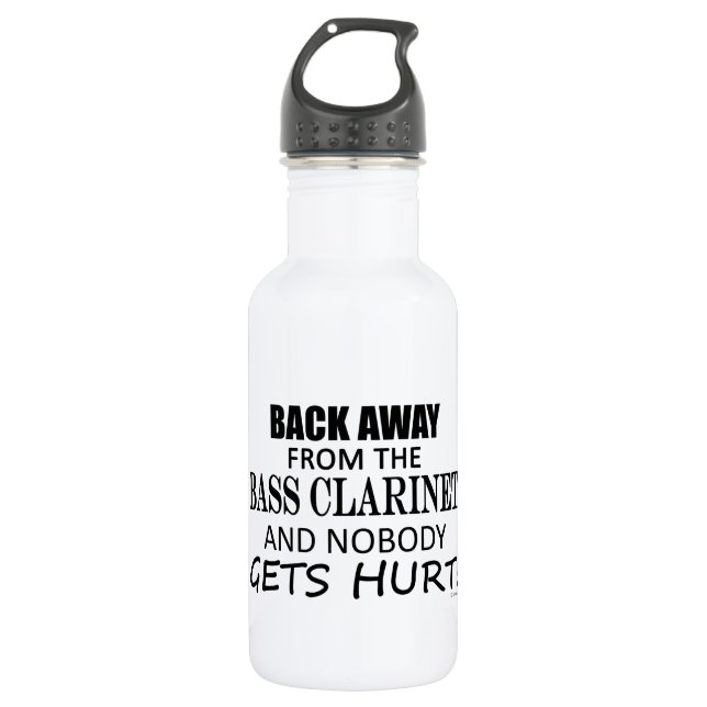 Back Away From The Bass Clarinet Stainless Steel Water Bottle (Front)