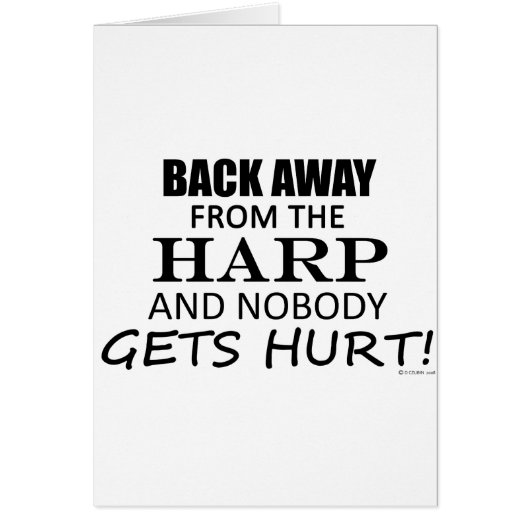 Back Away From The Harp Cards (Front)