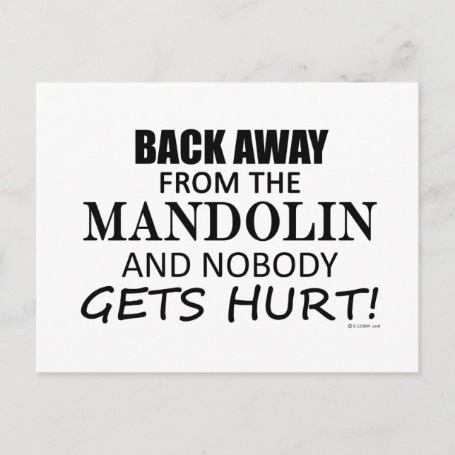 Back Away From The Mandolin Postcard (Front)