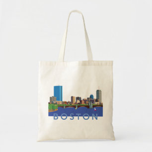 Back Bay Boston Skyline Computer Illustration Tote Bag
