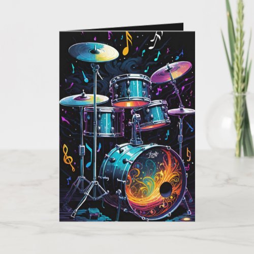 Back Beat Drum Set Blank Card