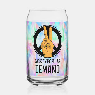 Back By Popular Demand Tie-Dye Peace Sign Can Glass