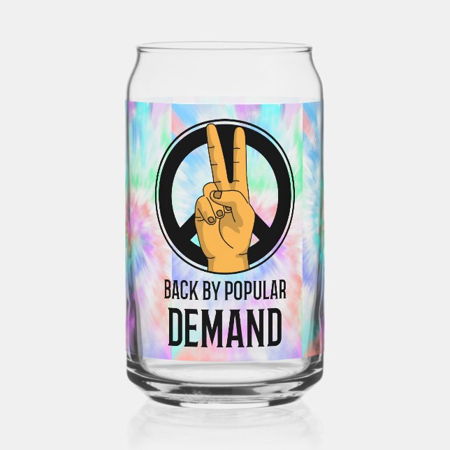 Back By Popular Demand | Tie-Dye Peace Sign  Can Glass (Front)