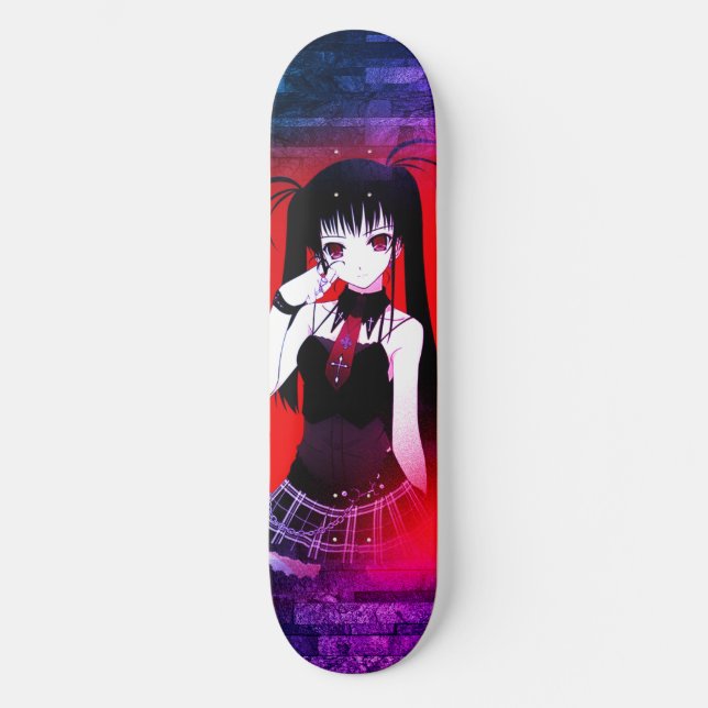 Back color anime girl skateboard (Front)