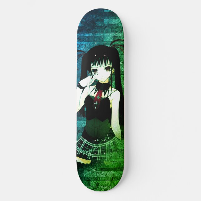 Back color anime girl skateboard (Front)