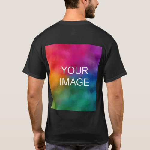 Back Design Add Replace Image Template Mens Black T_Shirt