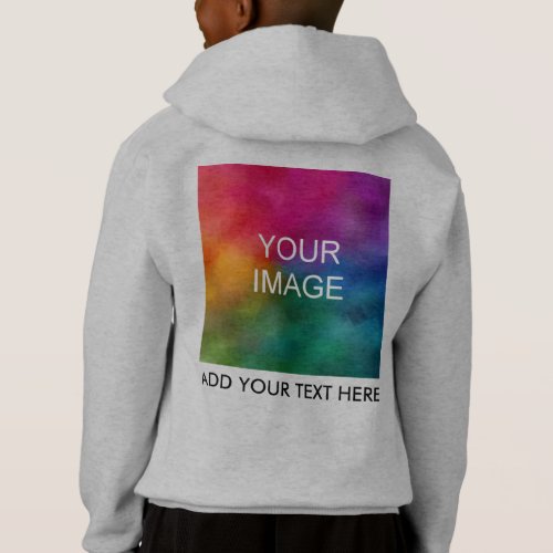 Back Design Add Your Text Photo Here Kids Boys Hoodie