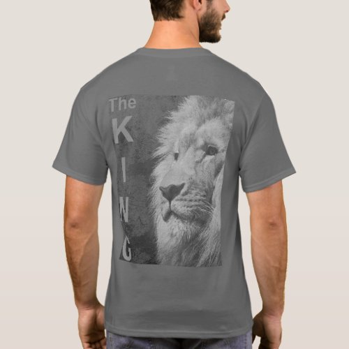 Back Design Elegant Modern Pop Art Lion Head Mens T_Shirt
