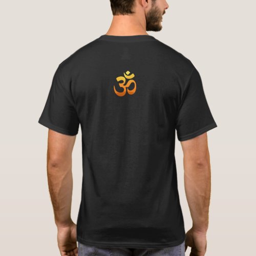 Back Design Om Mantra Symbol Yoga Gold Sun T_Shirt