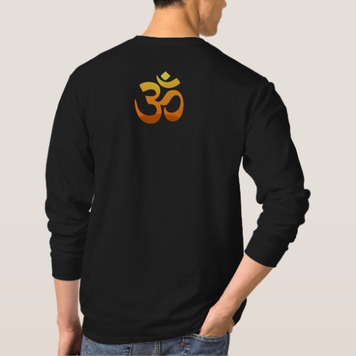 Back Design Om Mantra Symbol Yoga Mens Long Sleeve T_Shirt