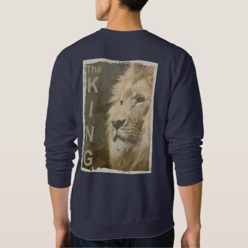 Back Design Print Pop Art Lion Head The King Mens Sweatshirt