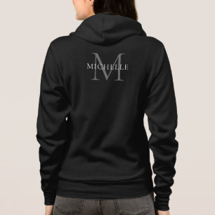 Back Design Template Name Monogram Clothing Womens Hoodie