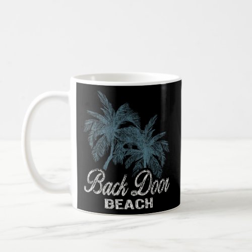 Back Door Beach Oahu Hawaii Two Big Palms  Coffee Mug