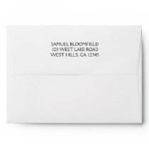 Back Flap Return Address 5 x 7 White Envelope Back Flap Return Address 5 x 7 White Envelope