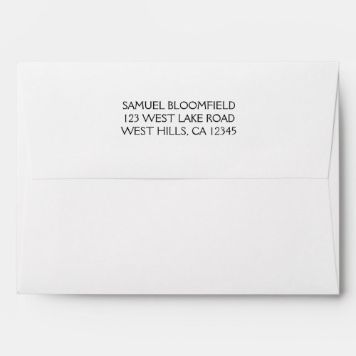 Back Flap Return Address 5 x 7 White Envelope
