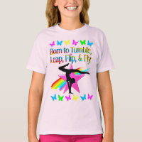 BACK FLIPPING GYMNASTICS GIRL RAINBOW DESIGN
