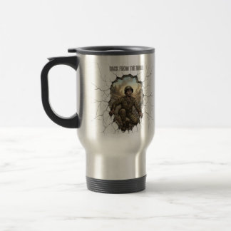 Back from the War Soldier Double Exposure Coffee M Travel Mug