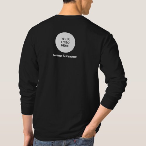 Back  Front Design Your Company Logo Mens Work T_Shirt