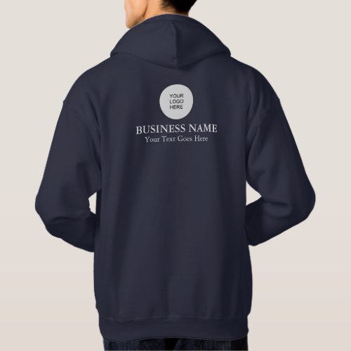 Back  Front Print Add Business Company Logo Mens Hoodie