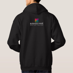 Back & Front Print Business Company Logo Here Mens Hoodie