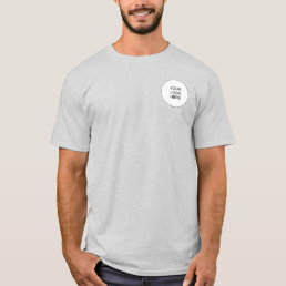 Back &amp; Front Print Business Logo Here Mens Ash T-Shirt