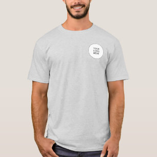 Back & Front Print Business Logo Here Mens Ash T-Shirt