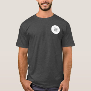 Back & Front Print Business Logo Mens Heather Grey T-Shirt