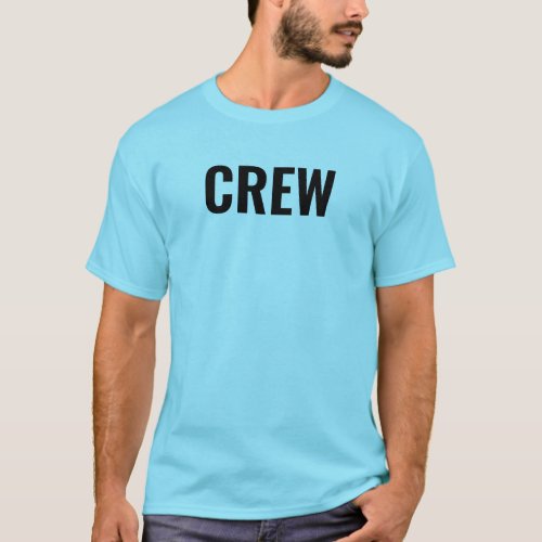 Back  Front Print Crew Staff Mens Blue Horizon T_Shirt